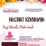 Info Kajian Muslimah, “Nasihat Berharga Bagi Wanita Mukminah” Syaikhah Ummu Abdirrahman (Klaten, 5 Agustus 2016)